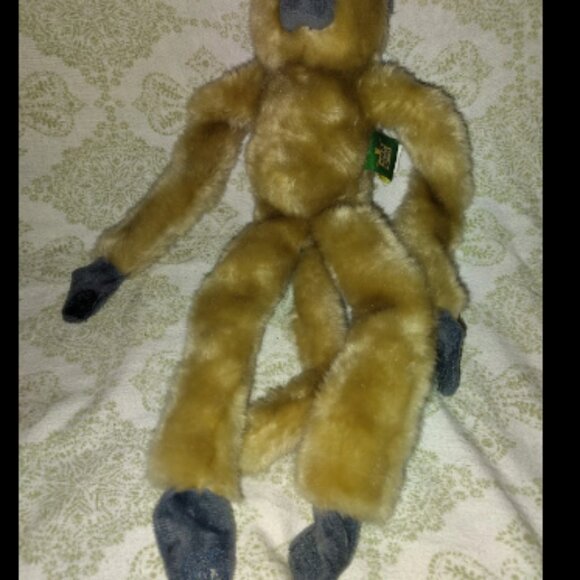Wild Republic Plush Stuffed Spider Black Capuchin 17" Hanging Monkey Tan Gray. - Picture 4 of 8